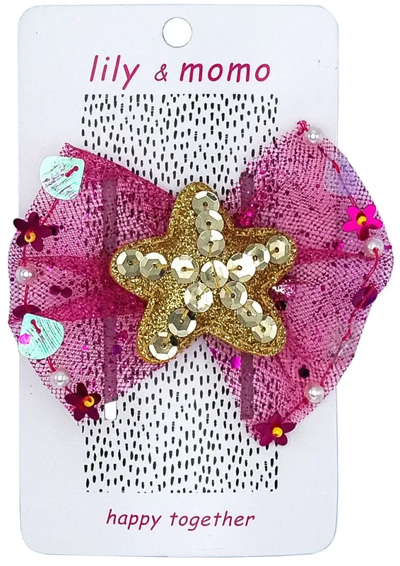 Tulle Starfish Hair Clip- Pretty Pink