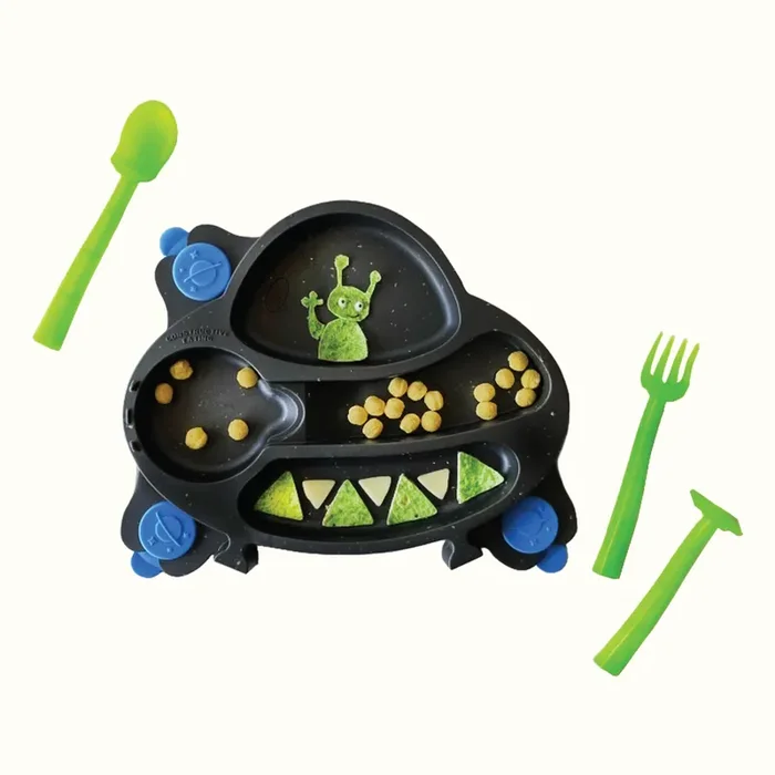Ufo Training Plate And Utensils