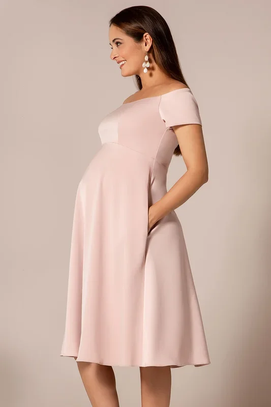 Umstandskleid mit U-Boot Ausschnitt Mellow Rose