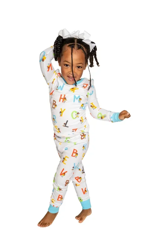 Unisex Alphabet Snug Fit Pajama Set For Toddler Size Toddler 4t – 12