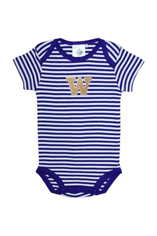 University of Washington Short Sleeve Stripe Bodysuit