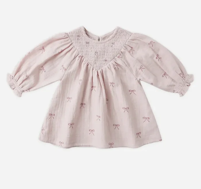 V Smocked Dress | Bows