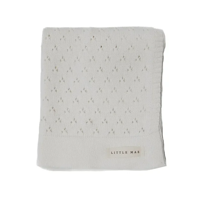 Vanilla Pointelle Knit Blanket
