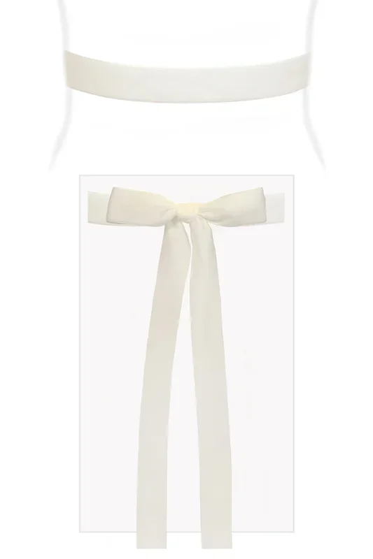 Velvet sash white