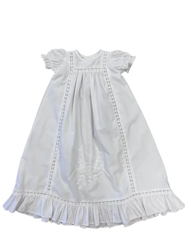 Veniecia Embroidered Wreath & Flower Day Gown