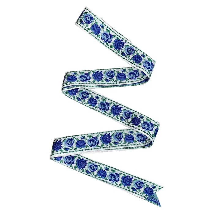 Vintage Long Azure Garden Rose Ribbon