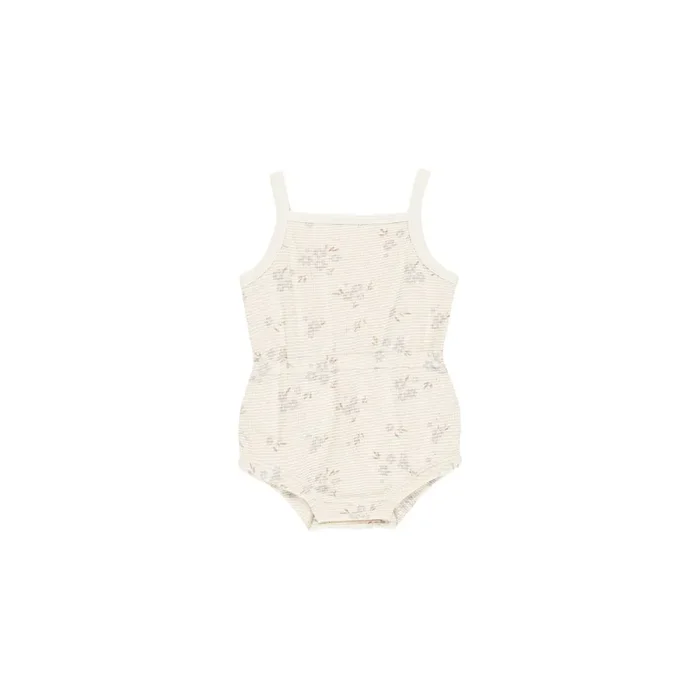 WAFFLE CINCH ROMPER || BLUE DITSY