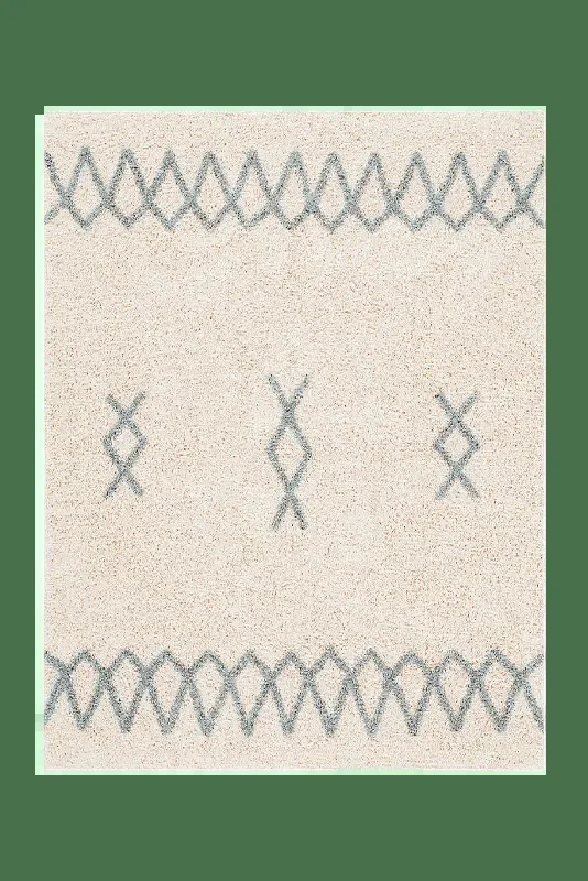 Washable Rug Atlas Natural – Vintage Blue – Bereber Style