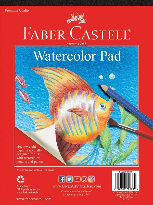 Watercolor Paint Paper Pad 9 ” x 12 ” Heavy-Duty 15 Pages
