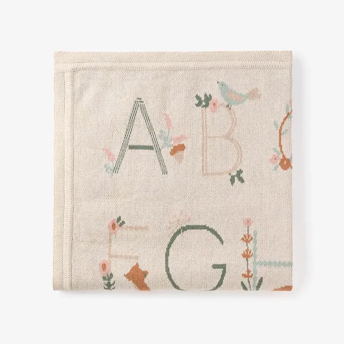 Wheat Alphabet Basics Knit Baby Blanket