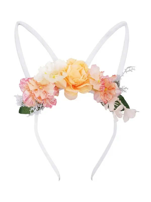 Whimsical Floral Bunny Ear Headband