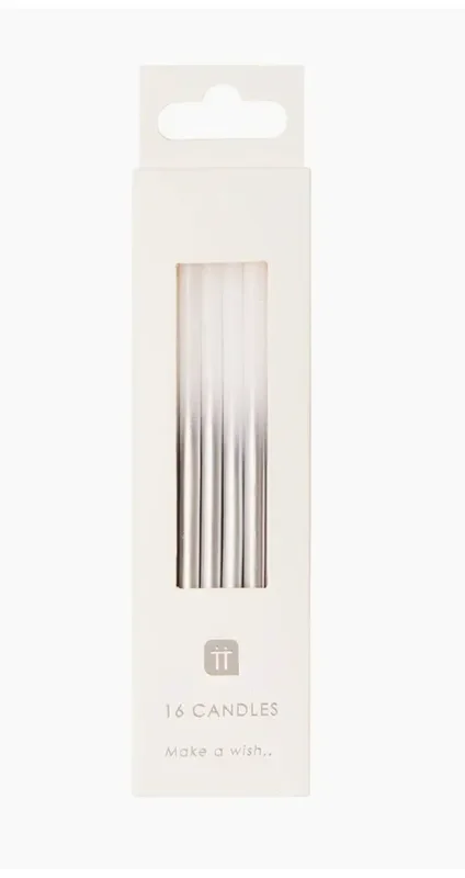 White & Silver Celebration Candles