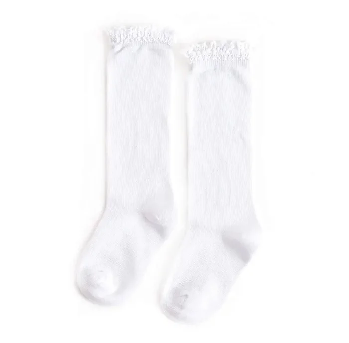 White Lace Top Knee Highs