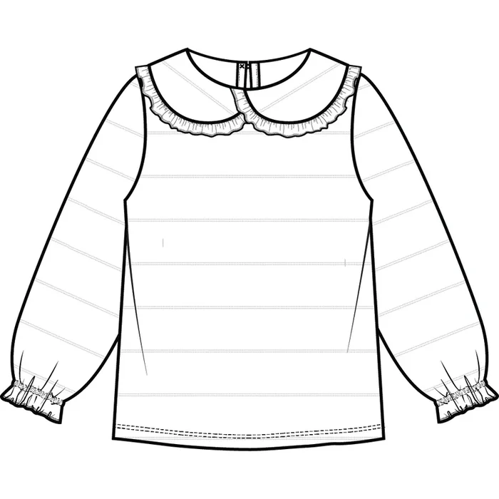 WHITE STRIPED COLLARED TOP