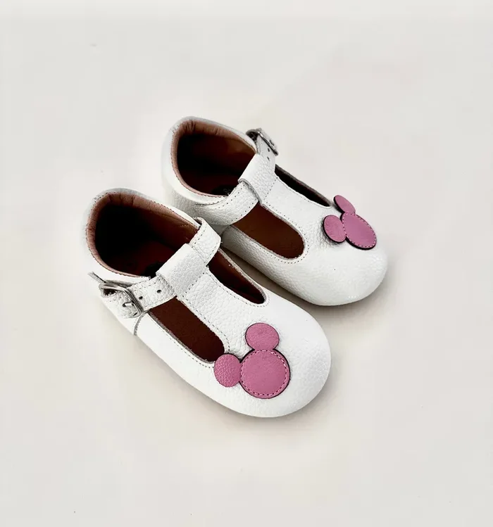 White T-straps – Pink Ears
