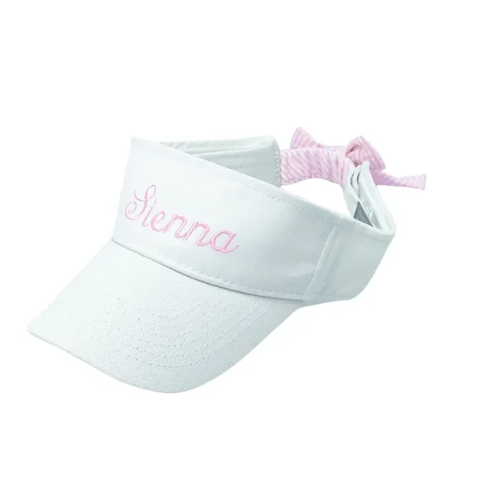 White Visor, Pink Bow (youth/junior) – Dropship
