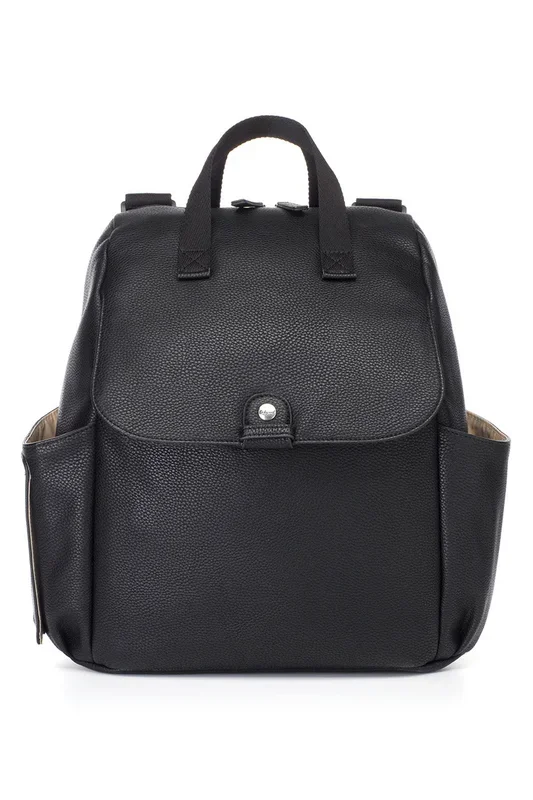 Wickelrucksack aus veganem Kunstleder schwarz