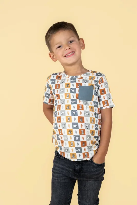Wild West Checkers Dream Pocket Tee