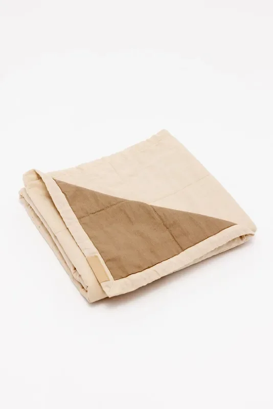 WildBird Linen Quilted Blanket – Sparrow and Desert Lark