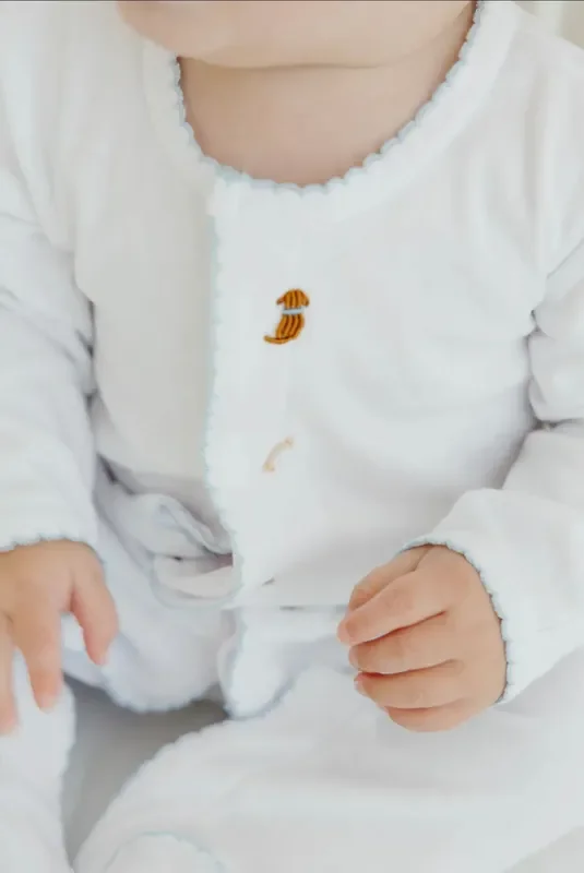Winn & William Hand Embroidered Puppy Footie