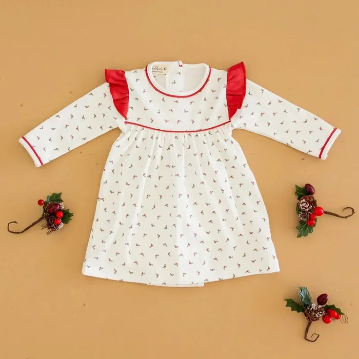 Winter Berries Flutter Dress