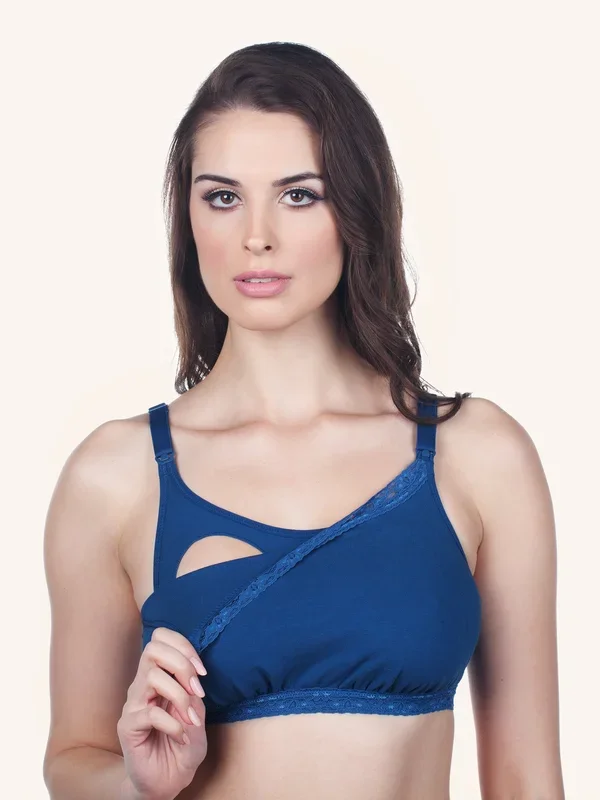 Wireless Full Coverage Lace Trim Nursing Bralette