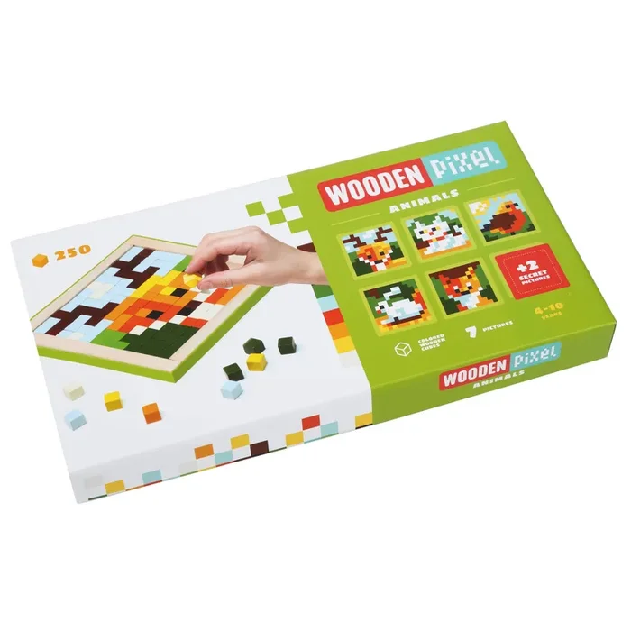 Wise Elk/Cubika Wooden Mosaic Kit – Wooden Pixels Animals, 250 pcs. by Wise Elk