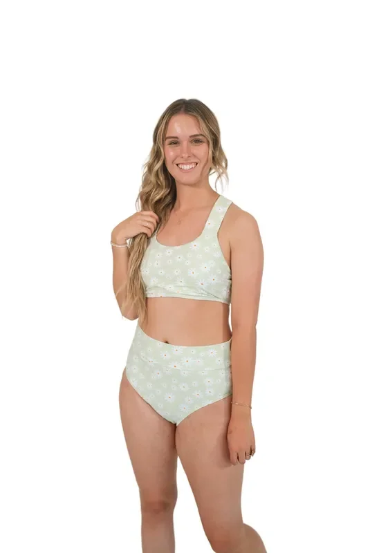 Women’s Basic Bikini | Green Daisy