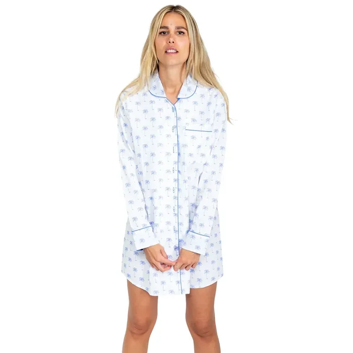 Women’s Blue Palm Tree Night Shirt