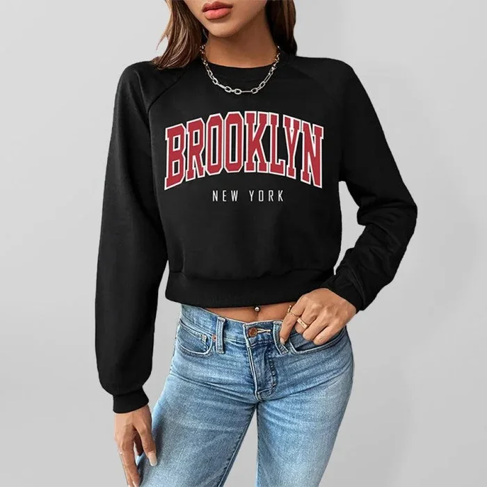 Women’s Graphic Print Crop Sweatshirt