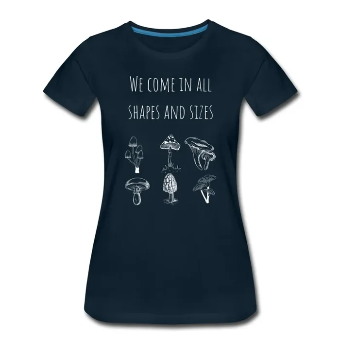 Women’s Mushrooms Organic T-Shirt | Navy and Black