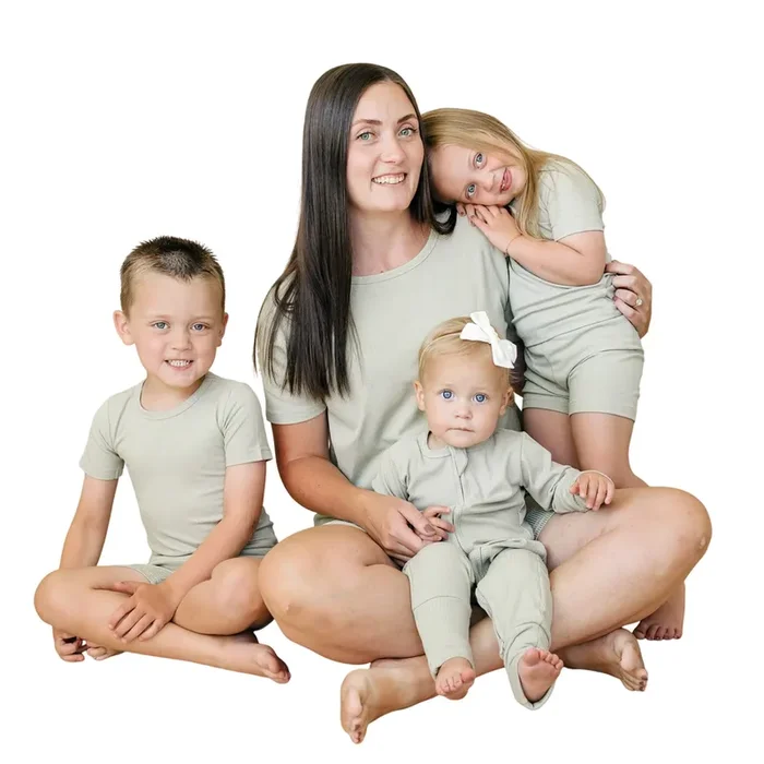 Women’s Ribbed Bamboo Pajama Top & Bottoms – Sold As Separates