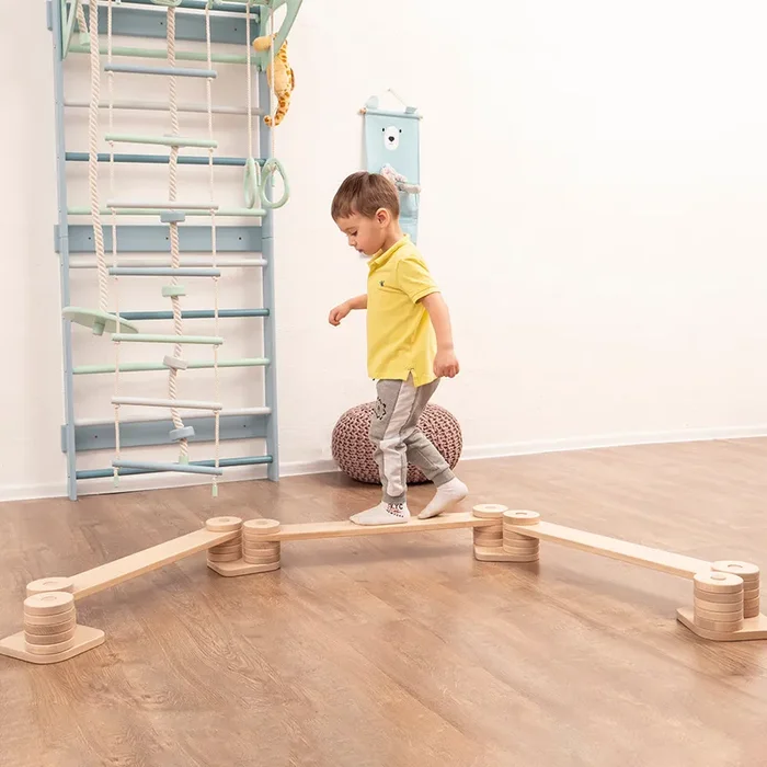 Wood and Hearts Eco-Friendly Wooden Balance Beam for Kids