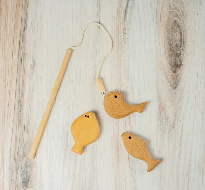 Wooden Magnetic Fishing Game For Kids Set #1 , Small