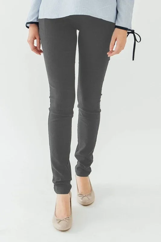 Woven Cathy High Waist Maternity Pants Grey
