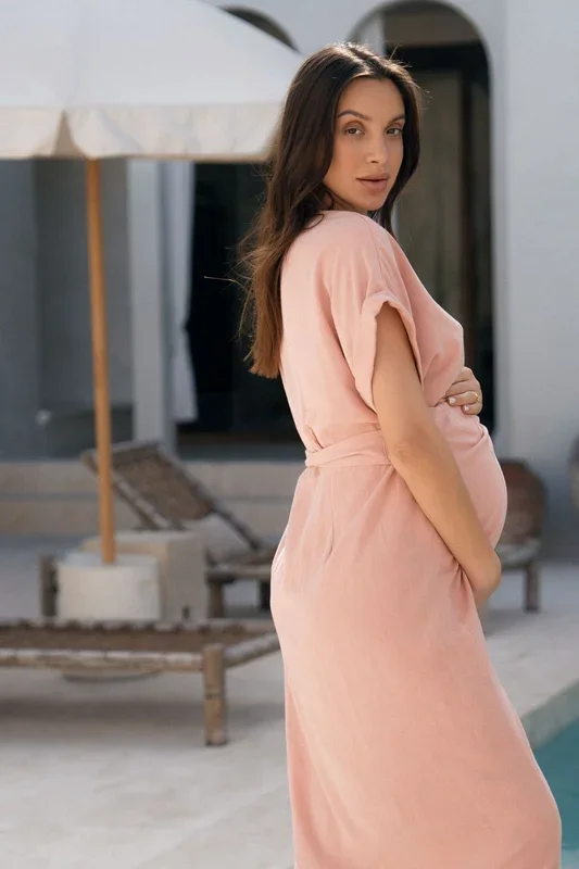 Wrap Around You Maxi Dress – Blush Pink*