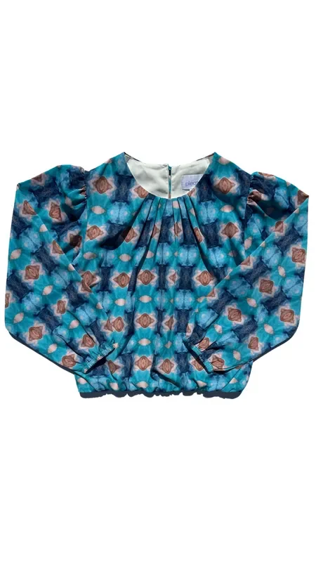 Wren Top – Blue/Brown