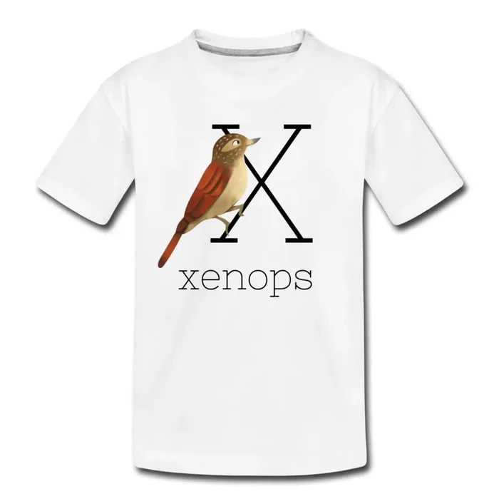 X is for Xenops Alphabet Letter of the Day Organic Toddler T-shirt