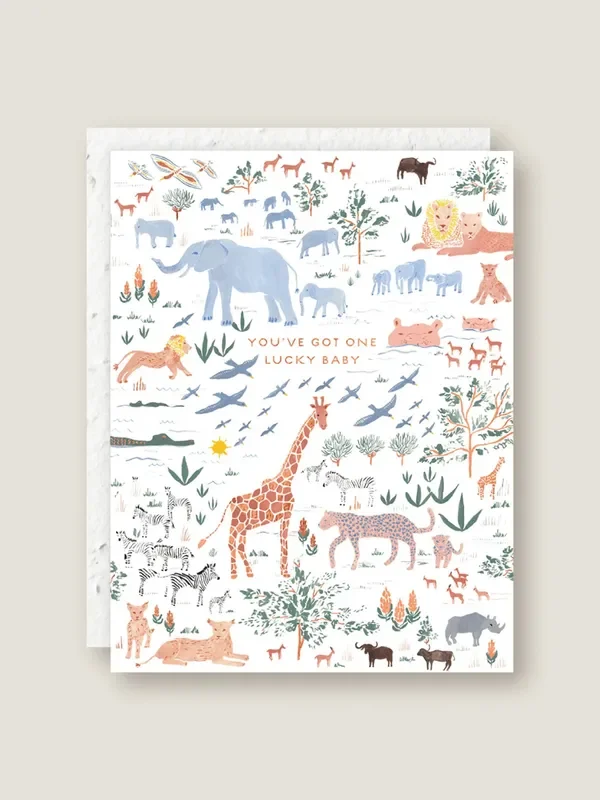 You’ve Got One Lucky Baby – Seeded Baby Congratulations Card