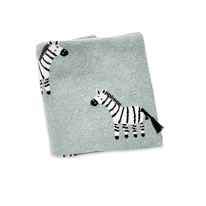 Zebra 3D – Organic Cotton Jacquard Knit Baby Blanket
