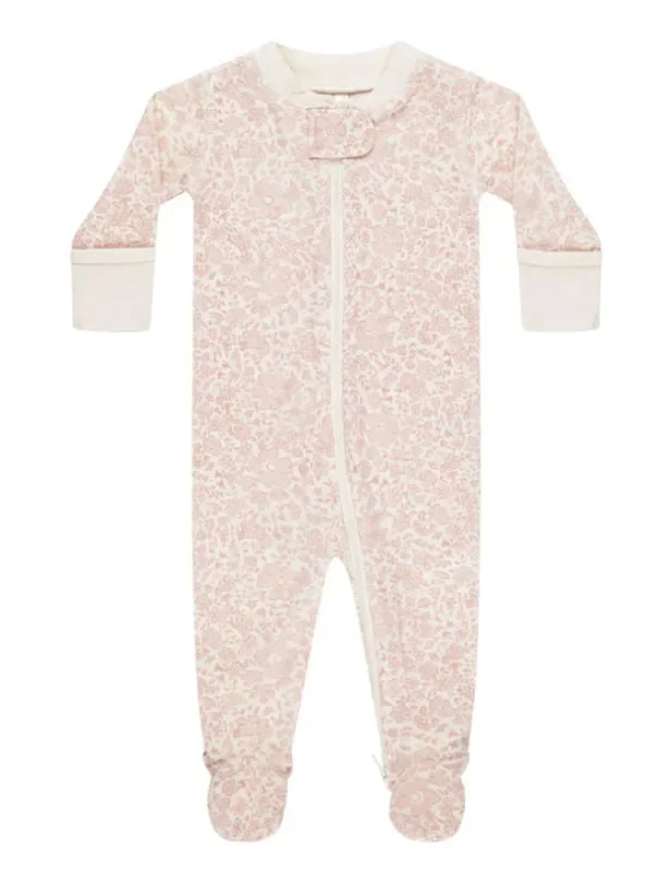 Zip Long Sleeve Sleeper Footie || Pink Blossoms