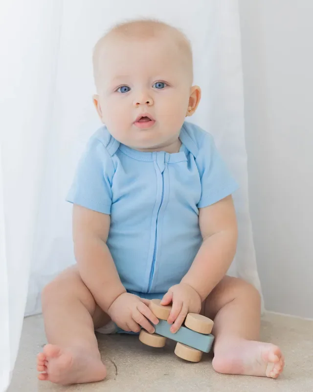 Zipper Bodysuit In Sky