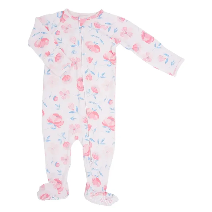 Zipper Footie – Peony Pink