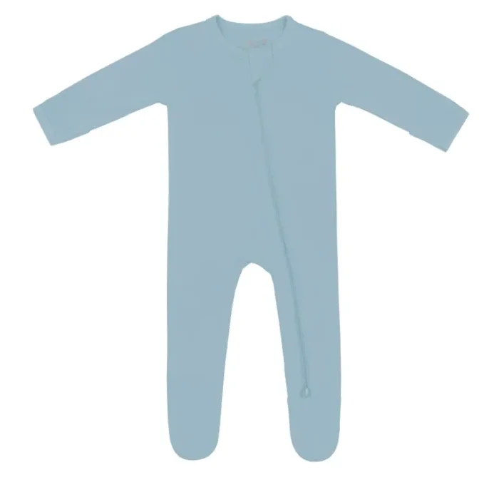 Zippered Footie | Dusty Blue